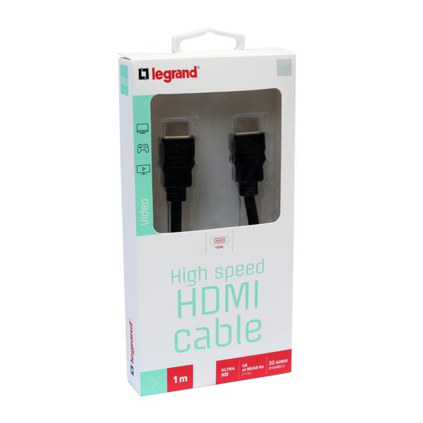 High speed HDMI with ethernet cord 1 meter image 1