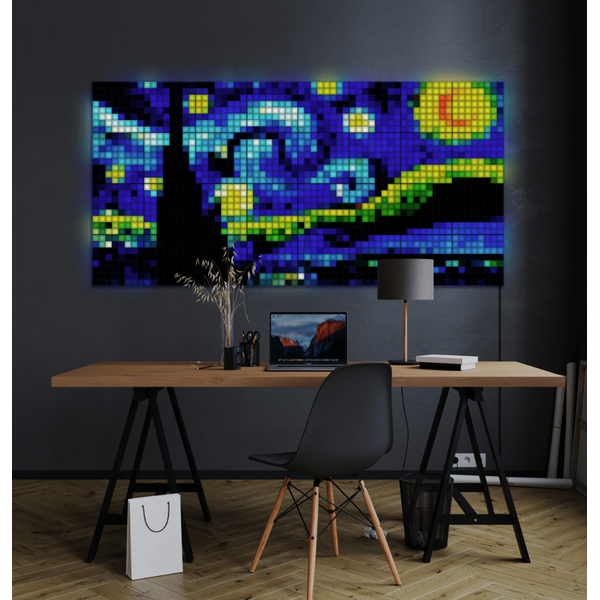 3 Square Blocks extensions, 64 RGB Pixels, 16x16 cm, Black, IP20, Plug F image 4
