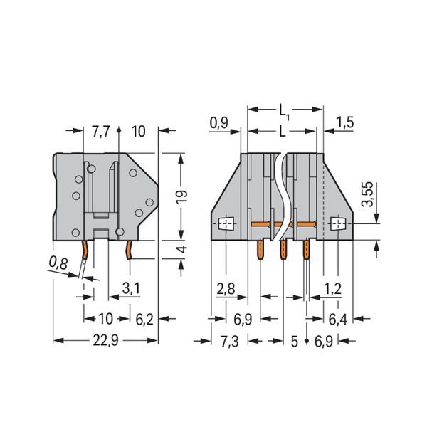 PCB terminal block 4 mm² Pin spacing 5 mm blue image 4