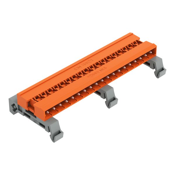 Double pin header DIN-35 rail mounting 19-pole orange image 1