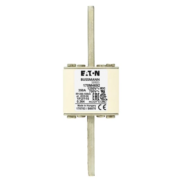 Fuse-link, high speed, 350 A, AC 1250 V, size 1, 53 x 69 x 160 mm, aR, IEC, UL image 22