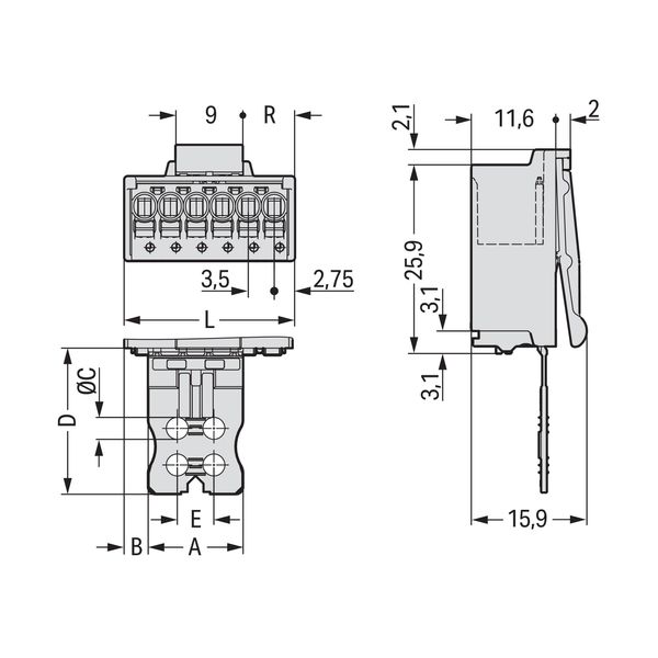 1-conductor male connector Push-in CAGE CLAMP® 1.5 mm² light gray image 5