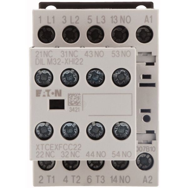Contactor, 380 V 400 V 3 kW, 3 N/O, 2 NC, 24 V 50 Hz, AC operation, Screw terminals image 2