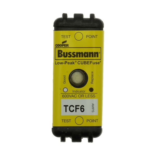 Eaton Bussmann series TCF fuse, Finger safe, 600 Vac/300 Vdc, 6A, 300 kAIC at 600 Vac, 100 kAIC at 300 Vdc, Non-Indicating, Time delay, inrush current withstand, Class CF, CUBEFuse, Glass filled PES image 10