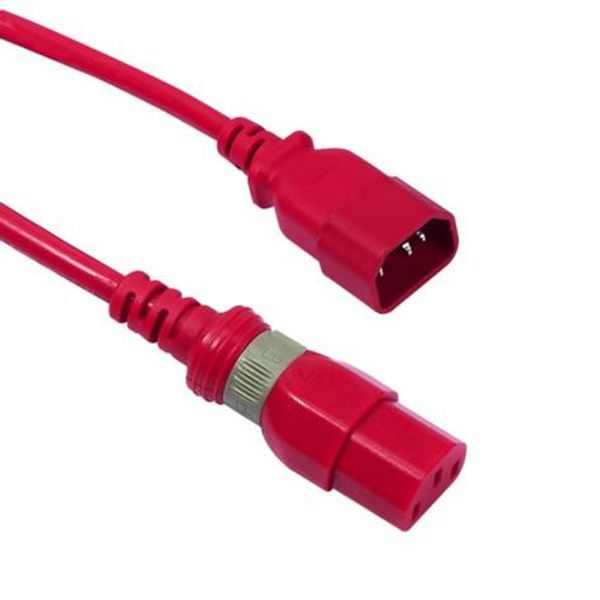 Set of 10 power cords C14-C13 1.5m red serverside locking image 1