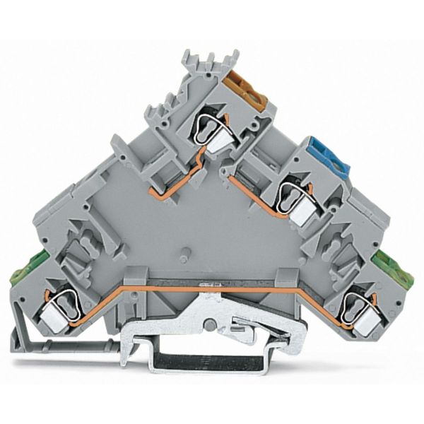 4-conductor sensor supply terminal block with ground contact with colo image 1