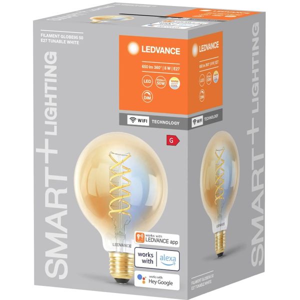 SMART+ Lamp LEDVANCE WIFI FILAMENT GLOBE TUNABLE WHITE 2200K image 1