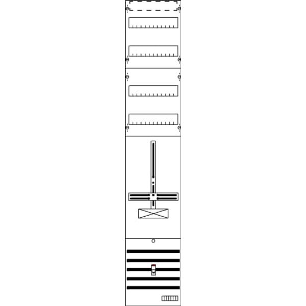 DF19AAV Meter panel, Field width: 1, Rows: 2, 1350 mm x 250 mm x 160 mm, IP2XC image 17