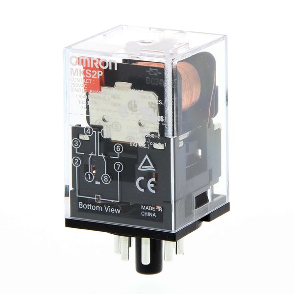 Relay, plug-in, 8-pin, DPDT, 10 A, mech indicator image 4