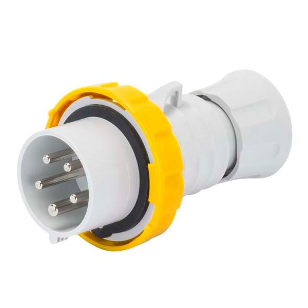 STRAIGHT PLUG HP - IP66/IP67/IP68/IP69 - 3P+E 16A 100-130V 50/60HZ - YELLOW - 4H -  FAST WIRING image 2