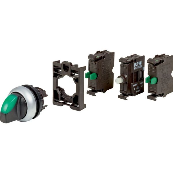 Illuminated selector switch actuator, RMQ-Titan, maintained, 3 positions, green, Blister pack for hanging image 2