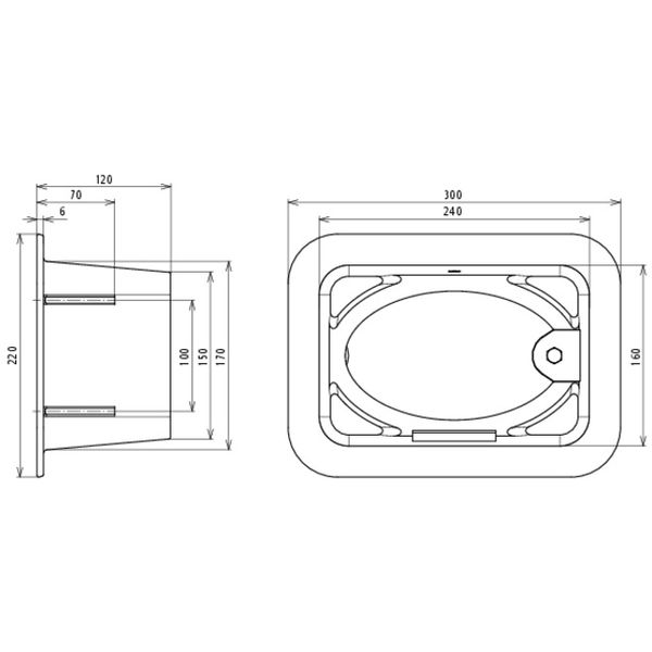 UF test joint box without test joint 300x220x120mm, GCI, black lacquer image 2