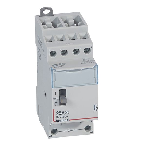 Power contactor CX³ - with 230 V~ coll and handle - 4P - 400 V~ - 25 A - silent image 1