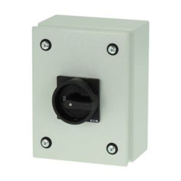 Main switch, P1, 40 A, surface mounting, 3 pole, STOP function, With black rotary handle and locking ring, Lockable in the 0 (Off) position, in steel image 4