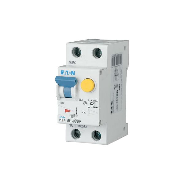 RCD/MCB combination, 20 A, 30 mA, MCB trip characteristic: C, 1p+N, RCD trip characteristic: AC image 2