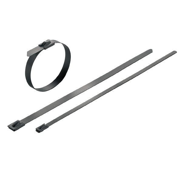 Cable tie, 4.6 mm, Stainless steel, polyester coated, 445 N, black image 1