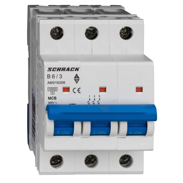 Miniature Circuit Breaker (MCB) AMPARO 10kA, B 6A, 3-pole image 1