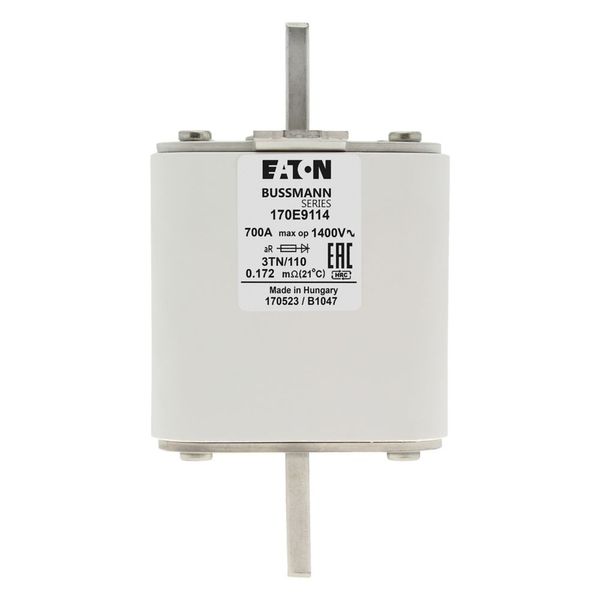 Fuse-link, high speed, 700 A, AC 1400 V, DIN 3, aR, DIN, type T indicator image 13