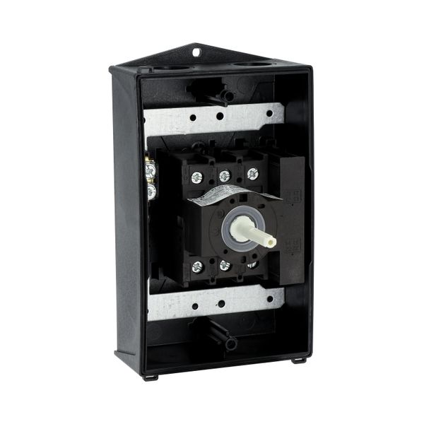 Main switch, P1, 25 A, surface mounting, 3 pole, 1 N/O, 1 N/C, STOP function, With black rotary handle and locking ring, Lockable in the 0 (Off) posit image 53