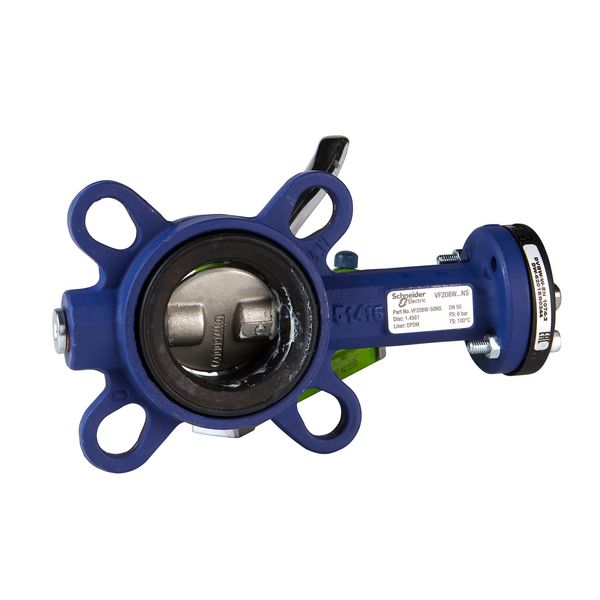 VF208W Butterfly Valve, 2-Way, DN50, Wafer Flanged, 316 Stainless Steel Disc, EPDM Liner, Kvs 115 m³/h, Max ∆P 600 kPa image 1