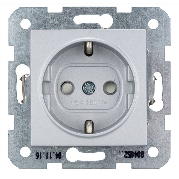 Socket outlet with safety shutter, cage clamps, silver image 2