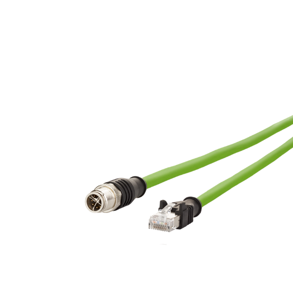 M12 Industrial Ethernet cable, X-coded, 1.0 m, M12 plug straight - RJ4 image 3