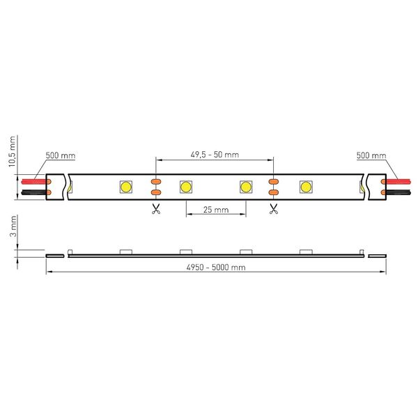 FS 35, HW, Ra=90+, 8W/m, 650lm/m, 24VDC, IP44, l=5m image 4