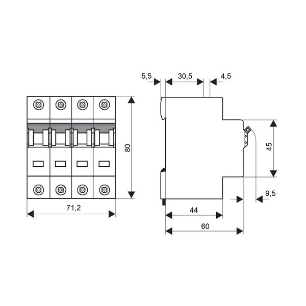 Miniature Circuit Breaker (MCB) C, 10A, 4-pole, 10kA image 3