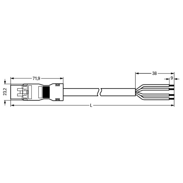 pre-assembled connecting cable Eca Plug/open-ended light green image 3