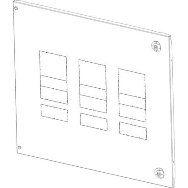 Metal faceplate XL³ 4000 -  for 1-2 DPX³ 630 plug-in+elcb - vert -hinges & locks image 1