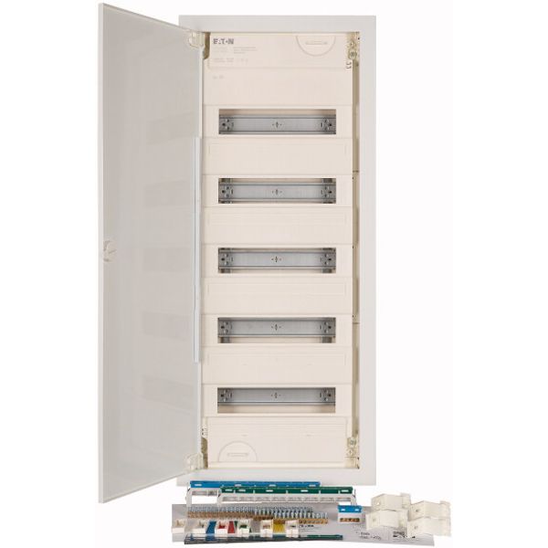 Compact distribution board-flush mounting, 5-rows, 60MU, super-flat sheet steel door image 1