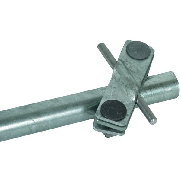 Connection clamp f. tubular earth rod St/tZn D 27mm f. Rd 7-10/Fl -40m image 1