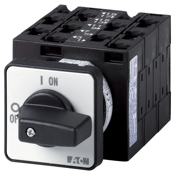 On-Off switch, T3, 32 A, flush mounting, 5 contact unit(s), 9-pole, with black thumb grip and front plate image 4