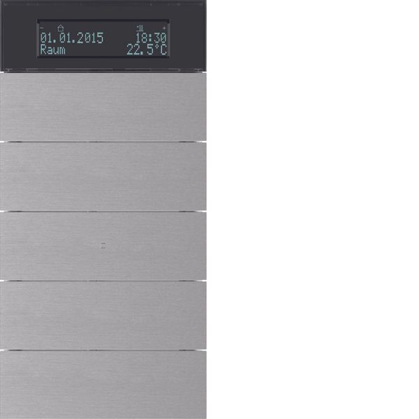 B.IQ push-button 5gang thermostat, display, KNX - B.IQ, al., al. anodi image 1