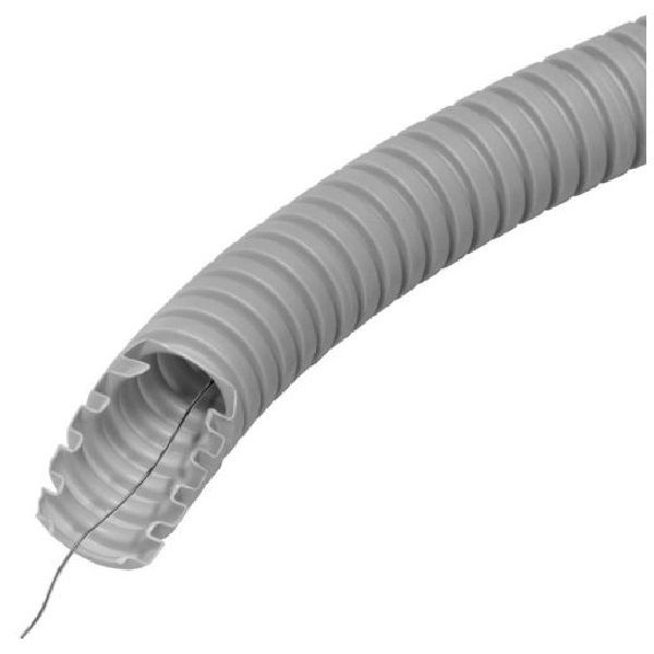 Pliable Corrugated Conduit with Pulling Wire 50m 16mm 320N Grey THORGEON image 1