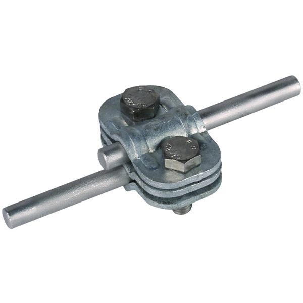 UNI disconnecting clamp, St/tZn with intermediate plate for 2x Rd 7-10 image 1