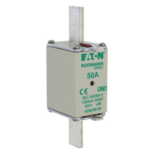 Fuse-link, low voltage, 50 A, AC 500 V, NH1, aM, IEC, dual indicator image 9