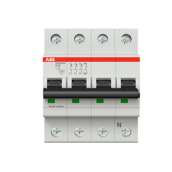 S203M-B50NA Miniature Circuit Breaker - 3+NP - B - 50 A image 3