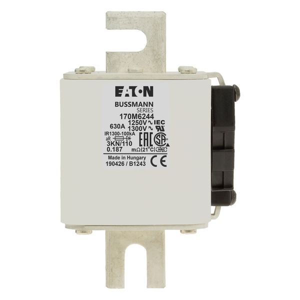 Fuse-link, high speed, 630 A, AC 1250 V, size 3, 76 x 92 x 139 mm, aR, DIN, IEC, single indicator image 19