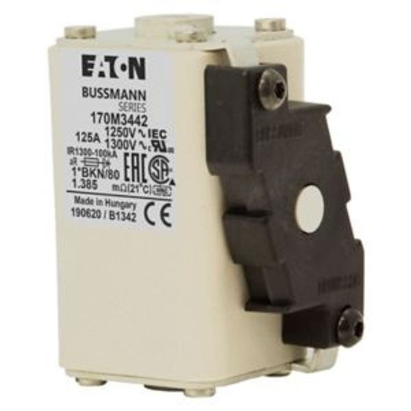 Fuse-link, high speed, 125 A, AC 1250 V, compact size 1, 45 x 59 x 81 mm, aR, IEC, UL, single indicator image 4