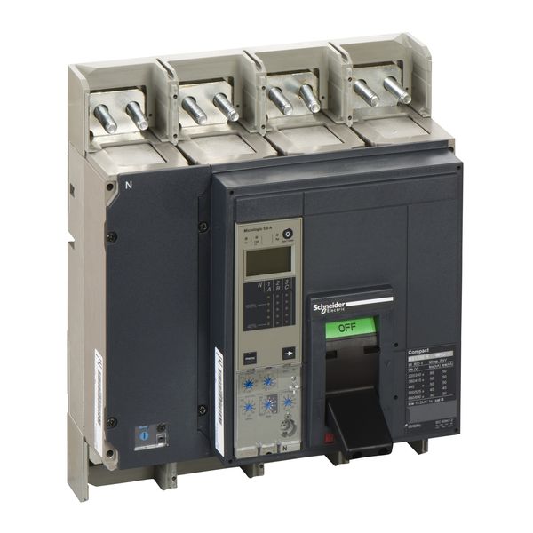circuit breaker ComPact NS1250N, 50 kA at 415 VAC, Micrologic 5.0 A trip unit, 1250 A, fixed,4 poles 4d image 3