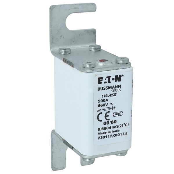 Fuse-link, high speed, 200 A, AC 660 V, size 00, 30 x 51 x 98 mm, aR, DIN, IEC, single indicator image 23