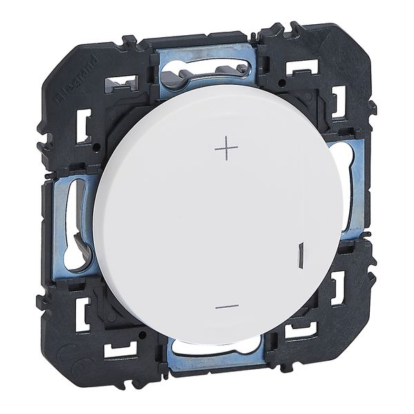 Dooxie 2-wire 125W universal dimmer - delivered complete with round plate Deco version - Aluminum image 1