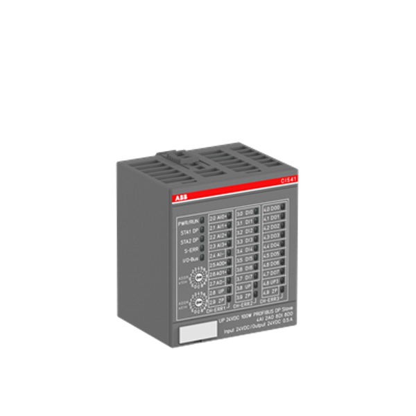 Interface module. PROFIBUS slave. 4 AI: U, I, RTD. 2 AO: U, I. 8 DI: 24VDC. 8 DO: 24VDC 0.5A (CI541-DP) image 1