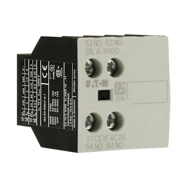 Auxiliary contact module, 2 pole, Ith= 16 A, 2 N/O, Front fixing, Screw terminals, DILA, DILM7 - DILM38 image 12