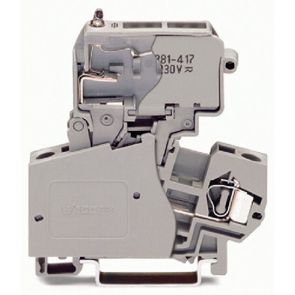 2-conductor fuse terminal block with pivoting fuse holder for glass ca image 1