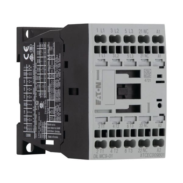 Contactor, 3 pole, 380 V 400 V 4 kW, 1 NC, 24 V 50/60 Hz, AC operation, Spring-loaded terminals image 14