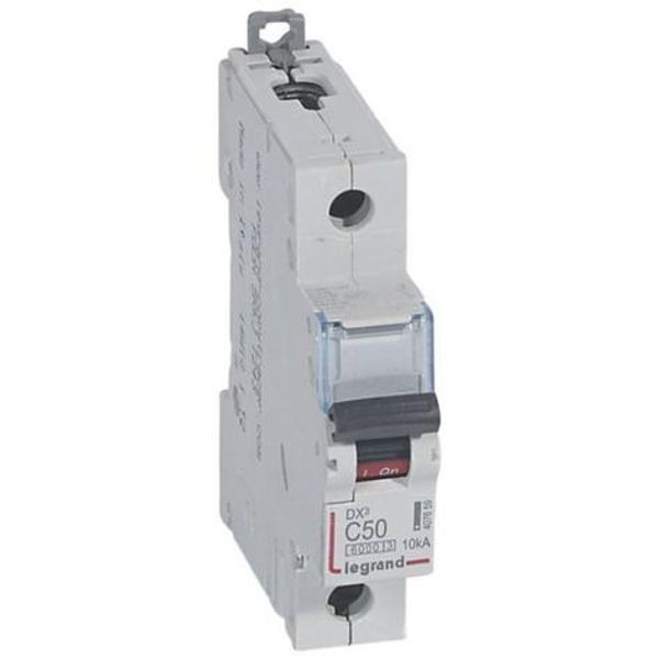 DX³6000 10kA high inlet and low outgoing screw circuit breaker 1P 230V~ to 400V~ - 50A - curve C - 1 module image 1