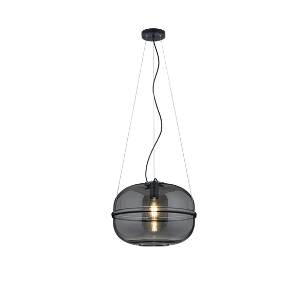 Lorena pendant E27 matt black/chrome glass image 1