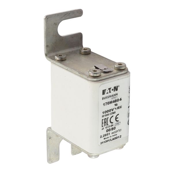 Fuse-link, high speed, 32 A, AC 1000 V, size 00, 30 x 47 x 98 mm, aR, DIN, IEC, single indicator image 15